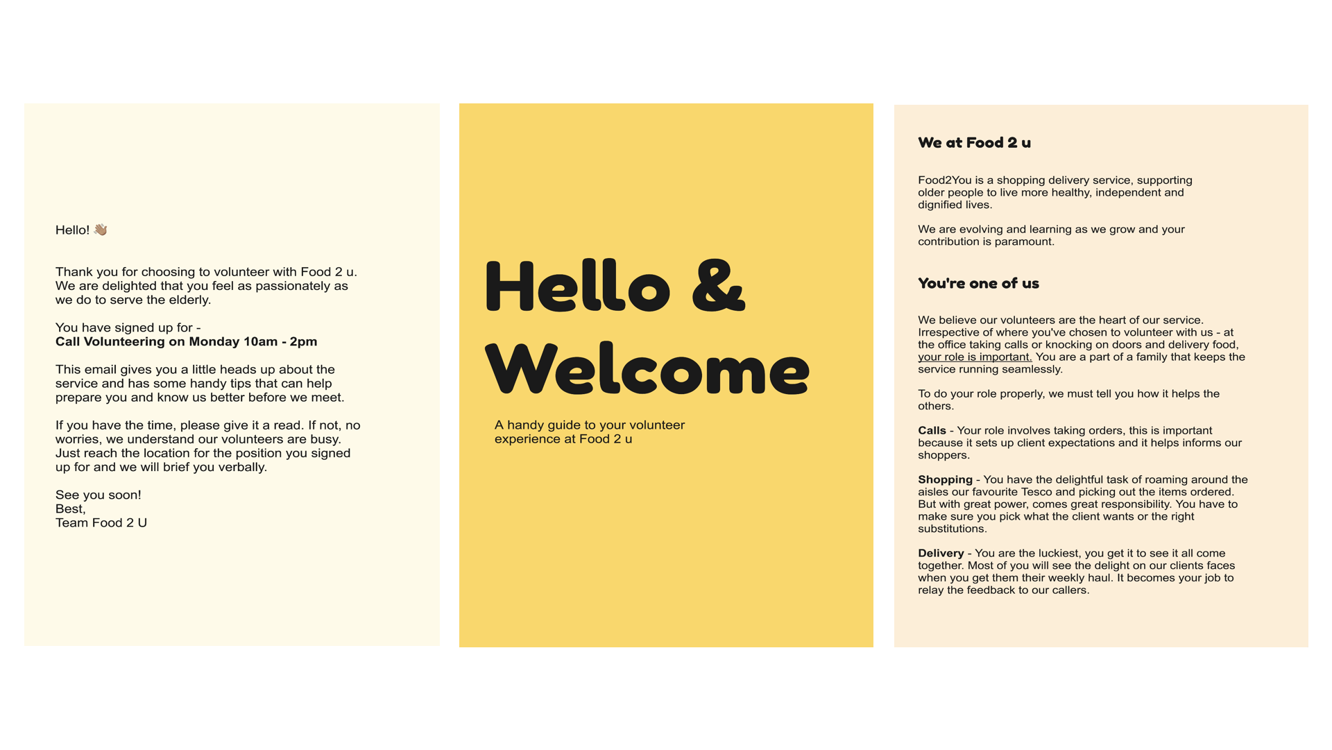 Proposal 1 — volunteer welcome email and onboarding guide prototype