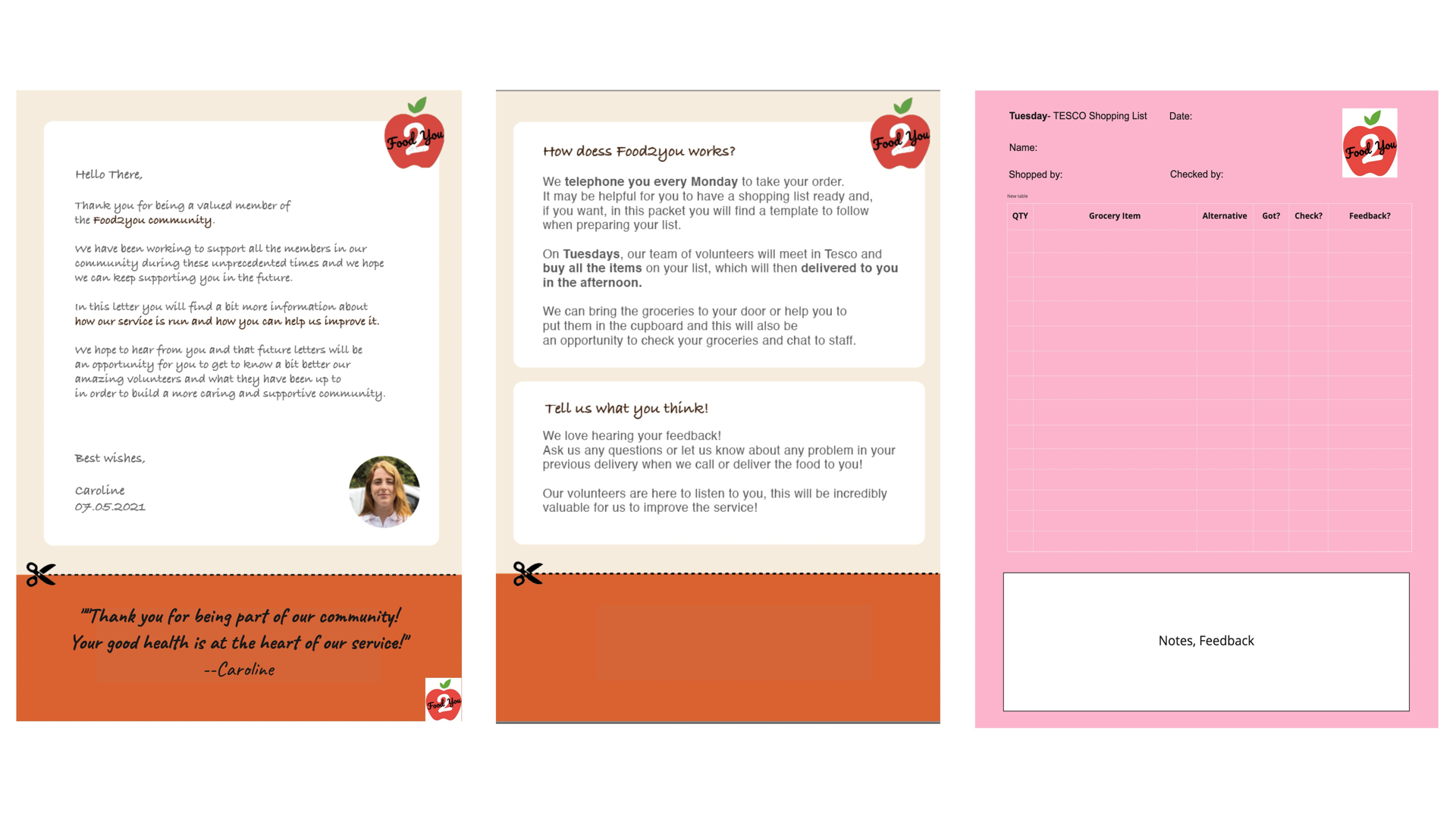 Proposal 3 — community feedback letter and survey prototype