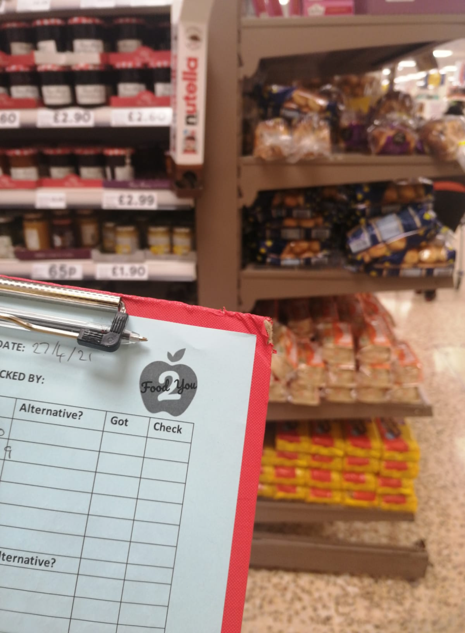Volunteer shopping in store
